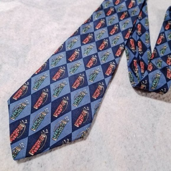 Tommy Hilfiger Italian Silk Golf Tie, Made in USA - Picture 3 of 8